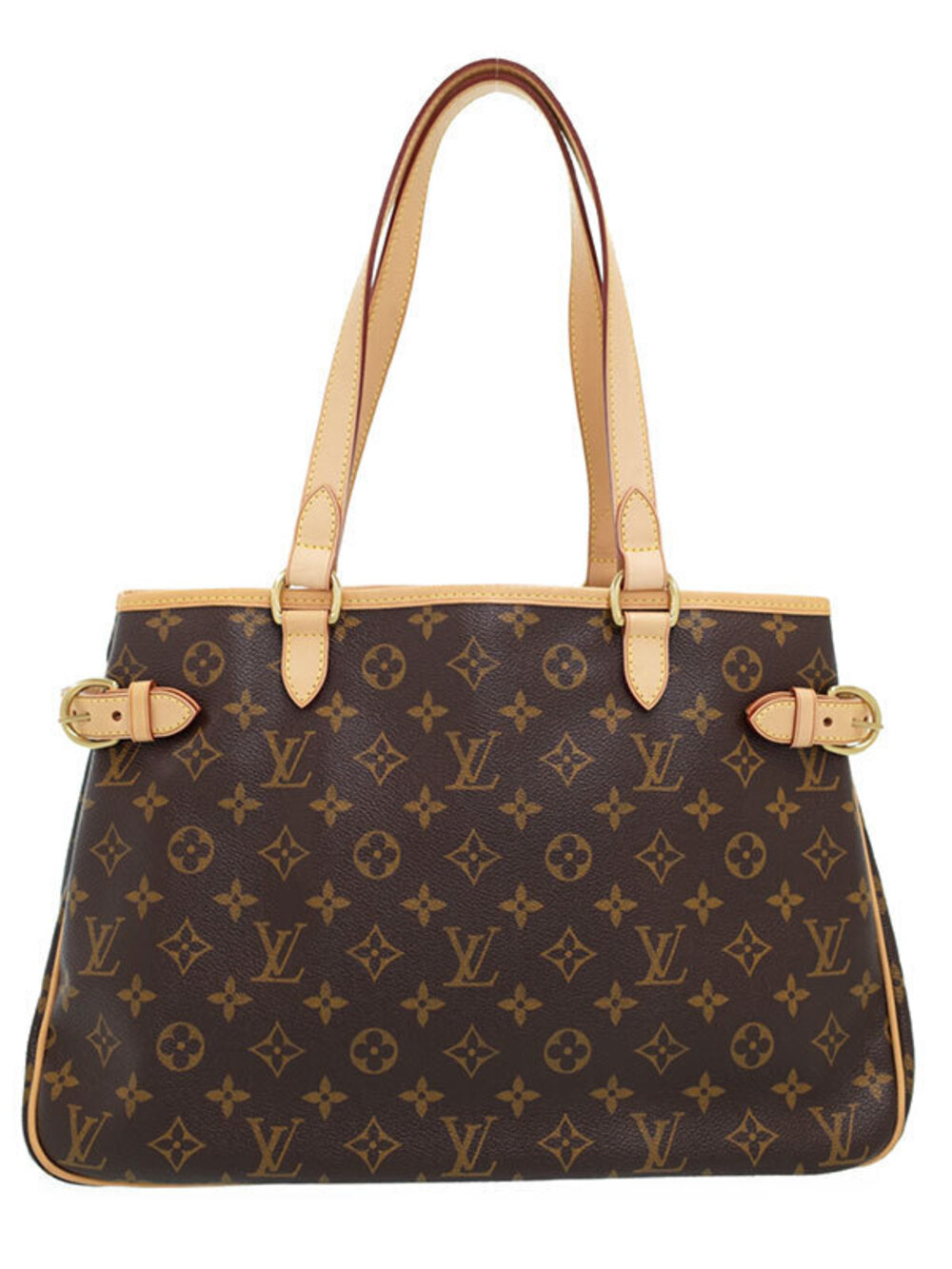 Louis Vuitton Monogram Batignolles Horizontal Shoulder Bag Canvas Leather Brown